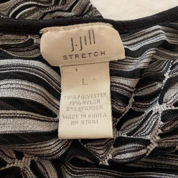 J Jill Mock Wrap Mesh Top Abstract Textured - Picture 2 of 3